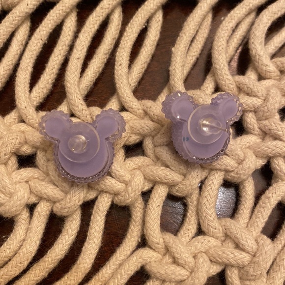 Bubble Mouse Purple Sparkle Earrings - Picture 3 of 5